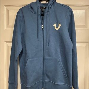 True Religion Light Blue Zip-Up Hoodie